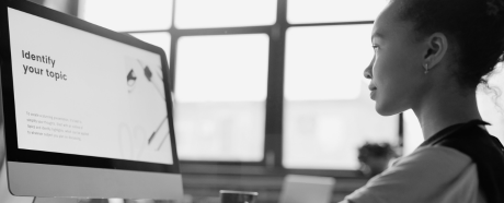 person using chat bot